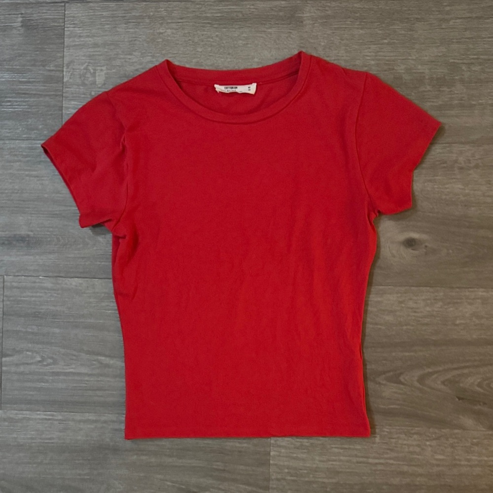 Classic Red Crewneck Tee - Women
